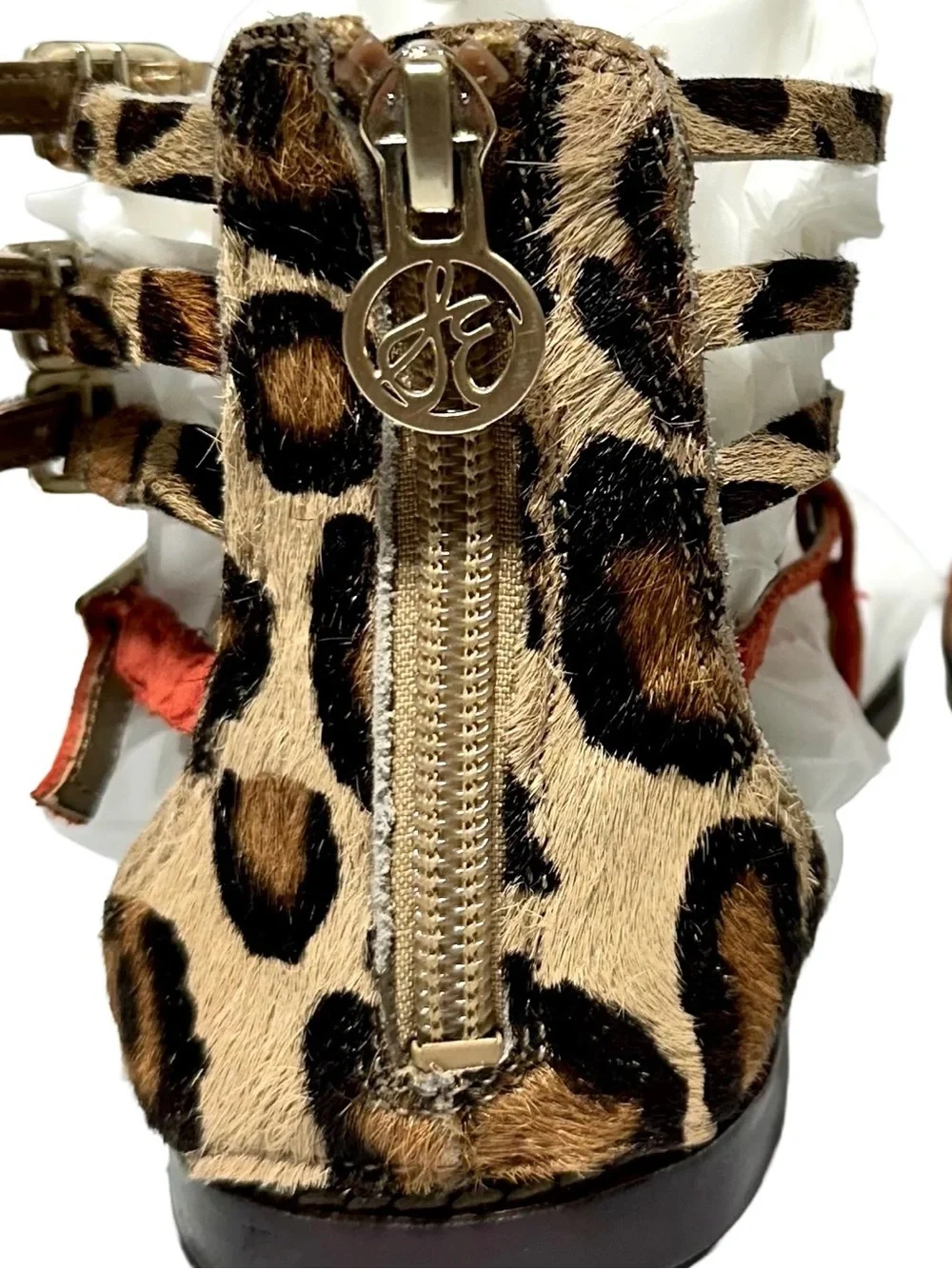 SAM EDELMAN Gable Leopard Gladiator Sandals Boho Festival Animal Print - Picture 7 of 11